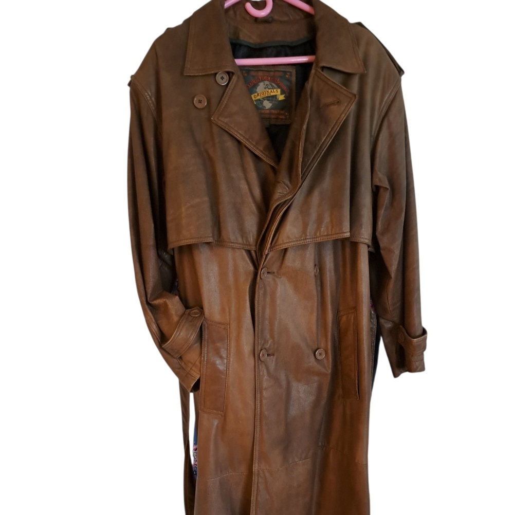 Rare Vintage Adventure Bound Originals Leather ZipOut Thermal Lined Trench Coat
